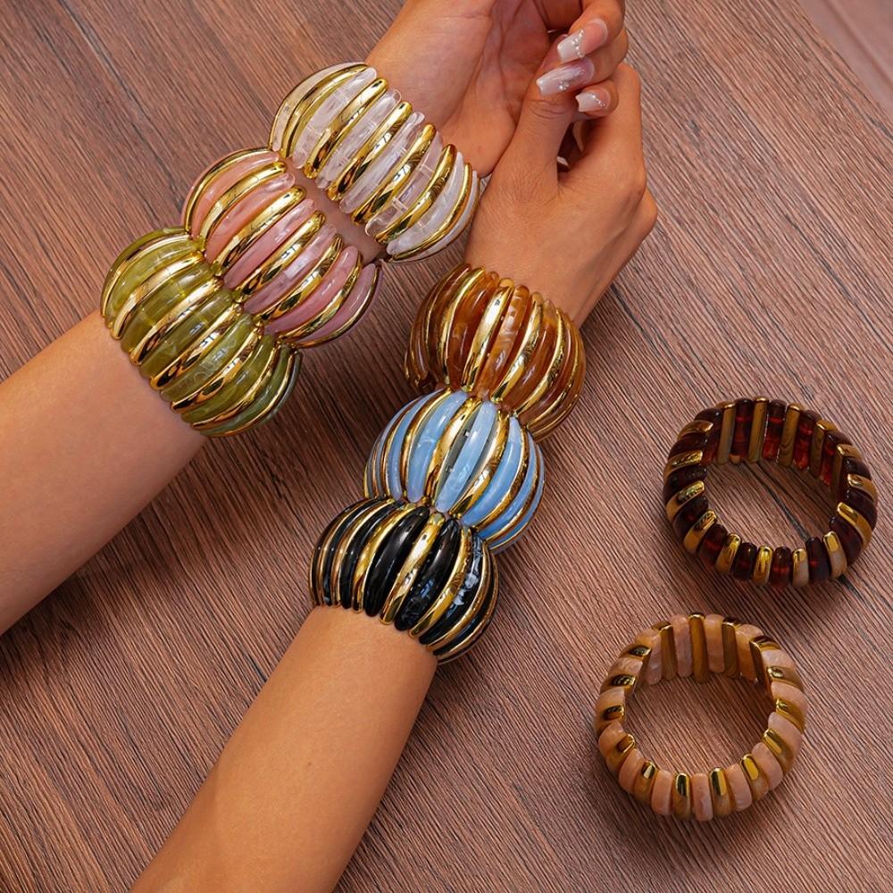 Breiter Acryl Armreif Böhmisch Retro Handring Mode Breite Klobige Armreifen Dekoration