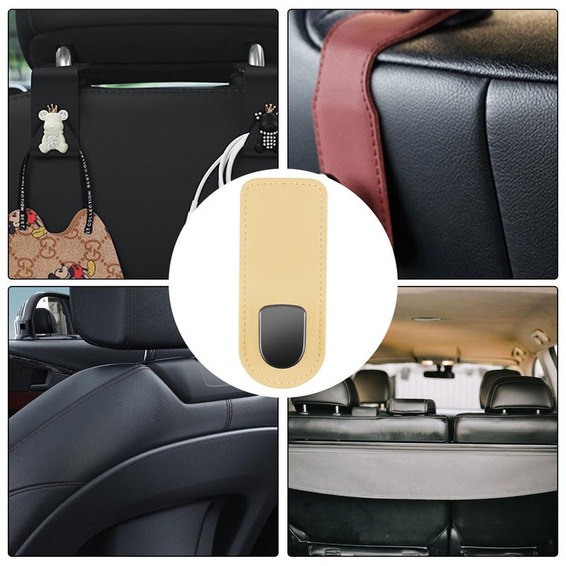 Hooks For Car Seat Headrest Stylish Leather Car Purse Hooks Car Storage Hooks With Strong Adhesion Car Sticky Hooks For Shopping