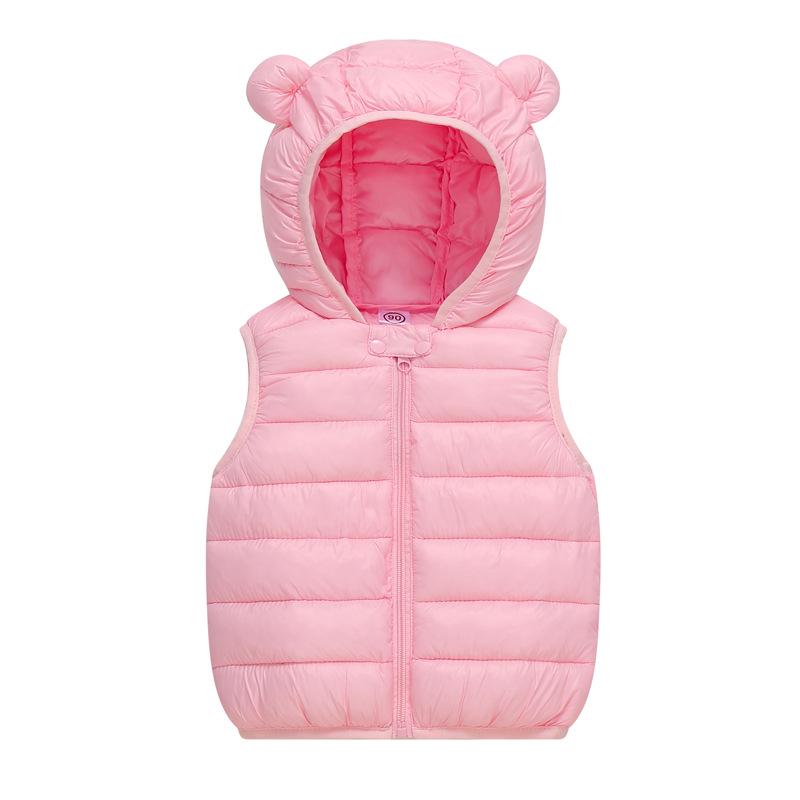 Children's Hooded Down Cotton Vest - Lightweight Winter Wear for Toddlers, Boys, and Girls