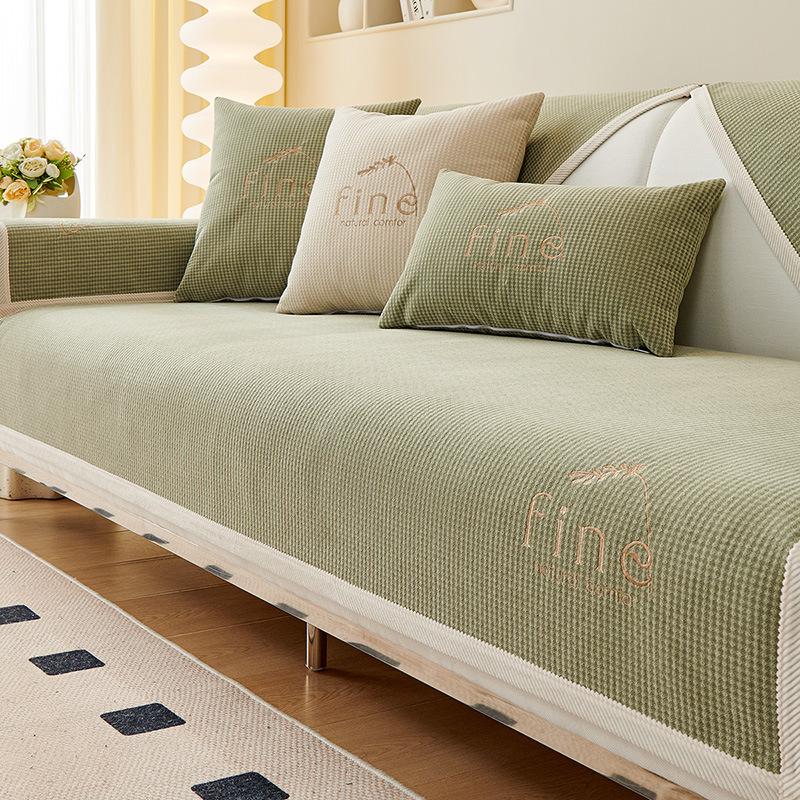 

Подушка для дивана из шенилла, универсальная подушка для сиденья на все времена, простой и нескользящий кожаный чехол для дивана, тканевое полотенце 70*70cm