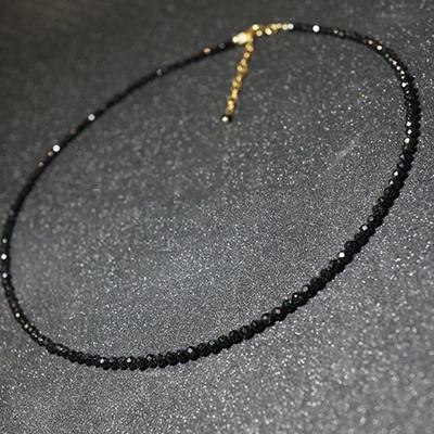 Mode Schlichte Kurze Halskette mit Schwarzen Perlen für Damen Kristallstrang Choker Halsketten Bijoux Femme Damen Party Schmuck