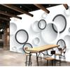 Tapete Einfache 3D Schwarz-Weiß-Stereo-Kreis-TV-Hintergrundwand Wohnzimmer Schlafzimmer Restaurant Dekoration Wandbild