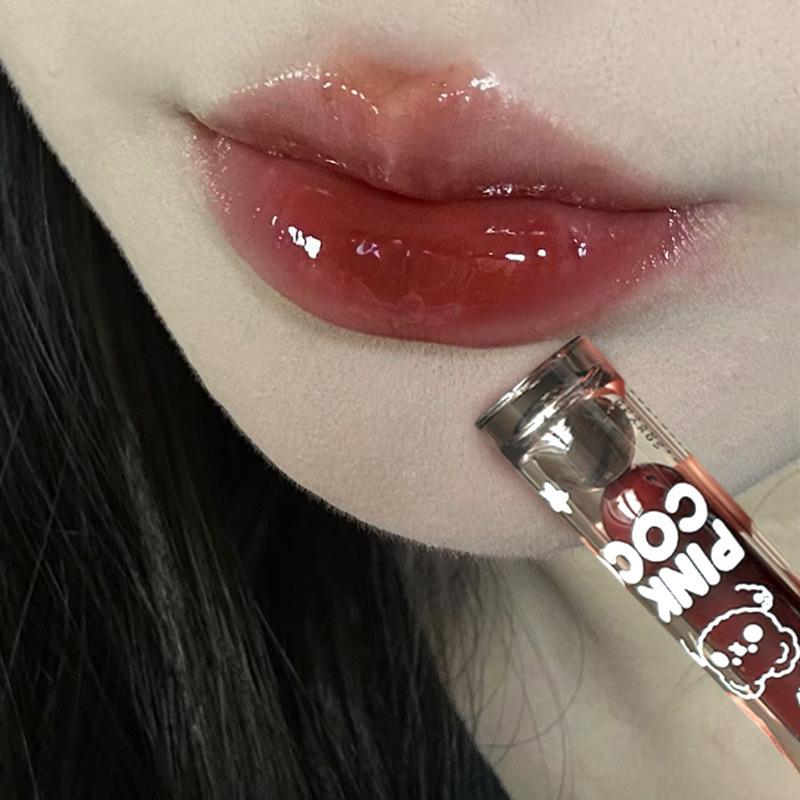 

PINKCOOC Зеркальный блеск для губ Bear Dudu: Прозрачный, увлажняющий и придающий сияние блеск для губ