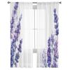 Flower Lavender Watercolor Sheer Window Curtains For Living Room Bedroom Modern Voile Tulle Curtains Fabric Drapes For Kitchen