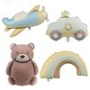 Cute Cartoon Frosted Aluminum Film Balloon Rainbow Police Car Plane Bear Birthday Balloon Party Layout Scene Decoration