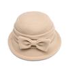 Bow Wide Brim Fisherman Hat Woolen Herbst Winter Damen Coldproof Warm Basin Hat