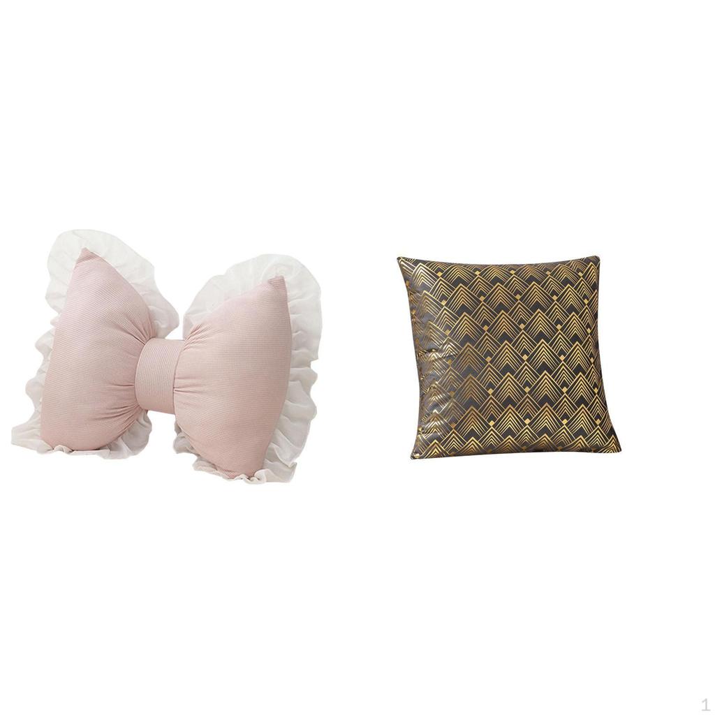 Modern Velvet Bow Cushion Cover for Sofa Bedside Office Chair And Living Room Farmhouse Comfortable