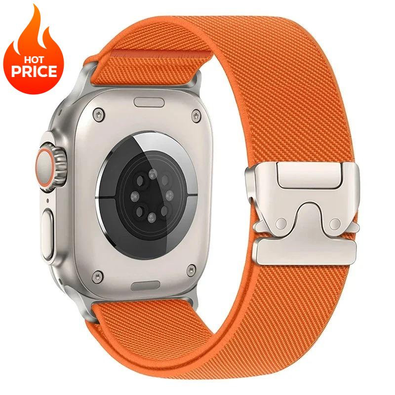parachute buckle Nylon Strap for Apple Watch band Ultra 2 49mm 46-42-45mm 41-44mm Elastic Bracelet IWatch Series 10 9 8 7 6 SE