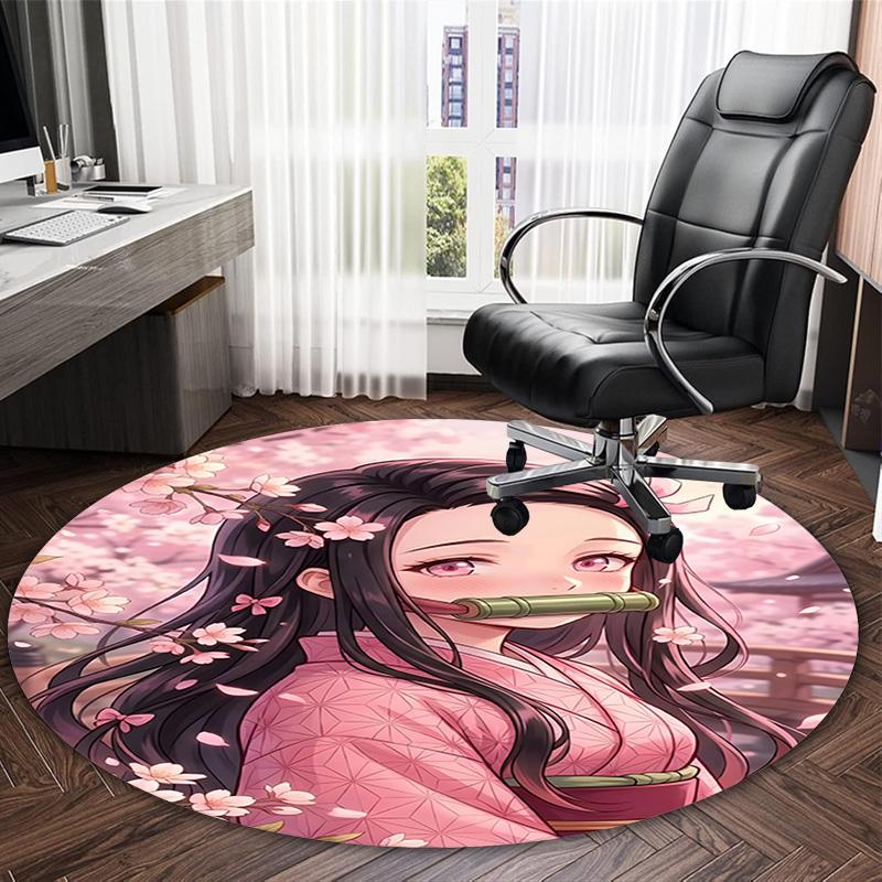1pc nezouko  Carpet, Round Rug, Comfortable, Suitable for Entryways, Living Rooms, Office, And Bedrooms, Christmas Decoration