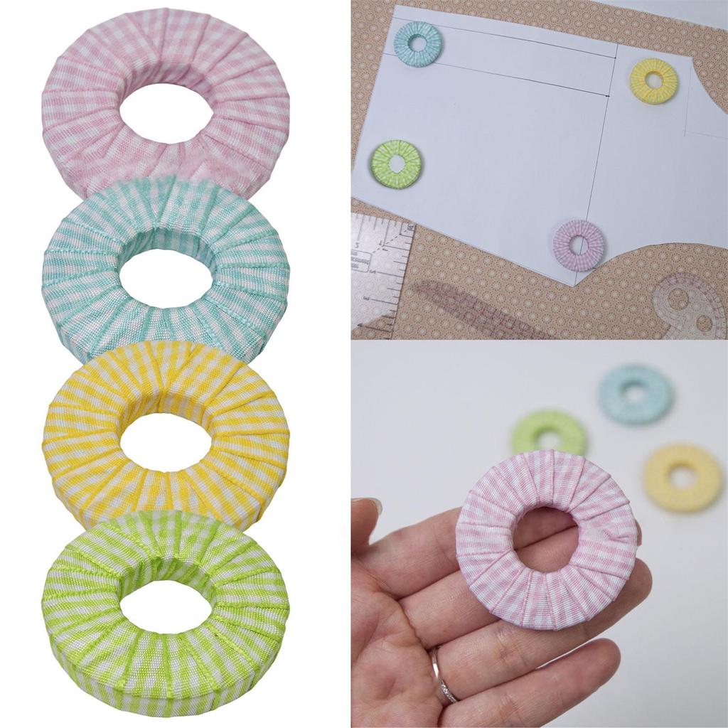 4 Pezzi Pesi in Metallo con Motivo Tessuto Rotondi Pesi da Cucito Pesi per Taglio Tessuto Pesi per Creazione Modelli e Taglio Campioni