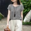 ZANZEA Women Grid Print Casual Round Neck Loose Short Sleeve Blouse
