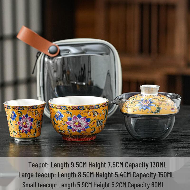 

Chaxun Enamel Portable Tea Set