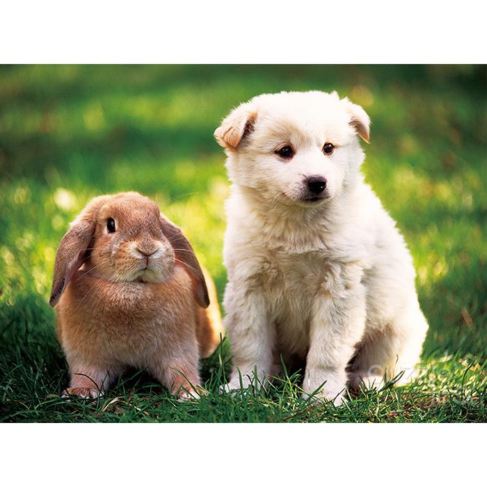 150 Piece Jigsaw Puzzle - Rabbit and Puppy