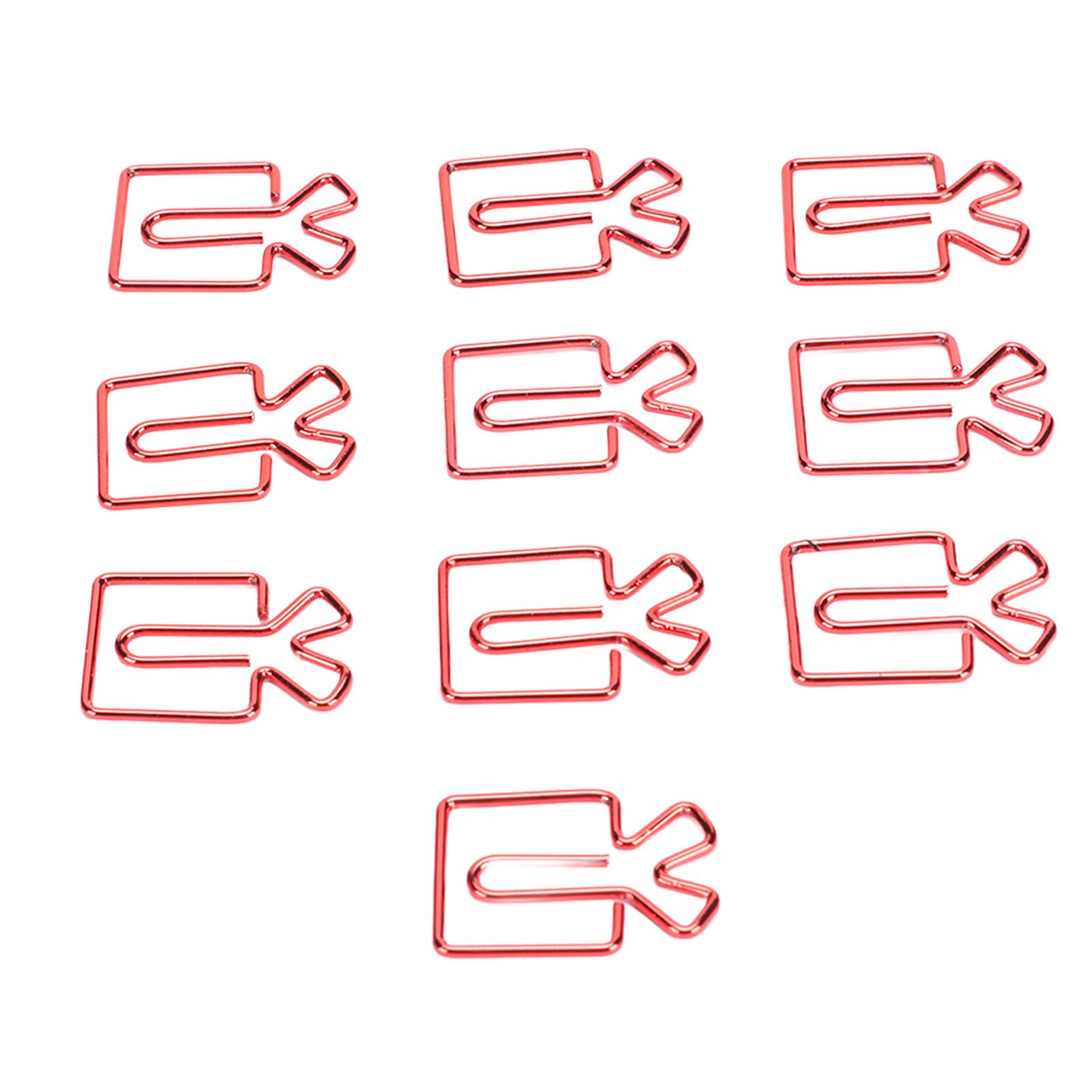 100 шт. фигурных скрепок из металла, милый стиль, легкие, портативные, офисные скрепки для классификации документов