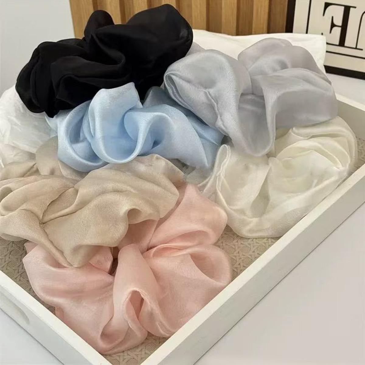 

Large French Fahion Women Mesh Scrunchie Hair Ties,Embroidery Flower Hair Bands Cute Hair Rope Ponytail Holder Hair Accessories
