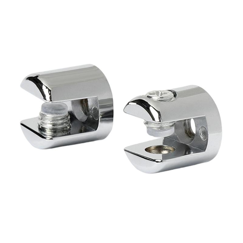 10Pcs Adjustable Zinc Alloy Glass Clip Cabinet Shelf Support Plates Bathroom Glass Holders for Fixing Bathroom Glass