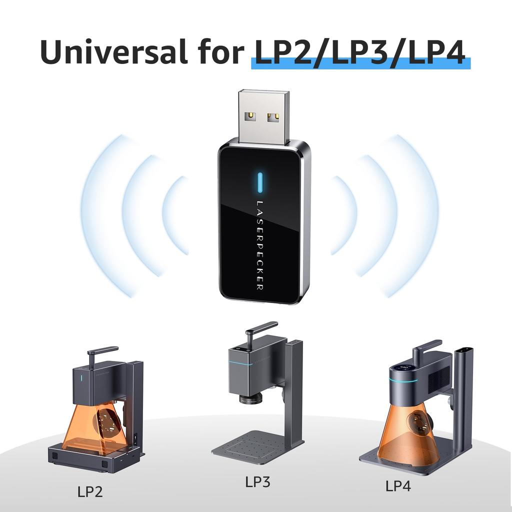 LaserPecker Laser Engraver Dedicated Bluetooth Adapter and Batch Engraving Compatible with LP2 LP3 Includes PC connection adapter and batch engraving