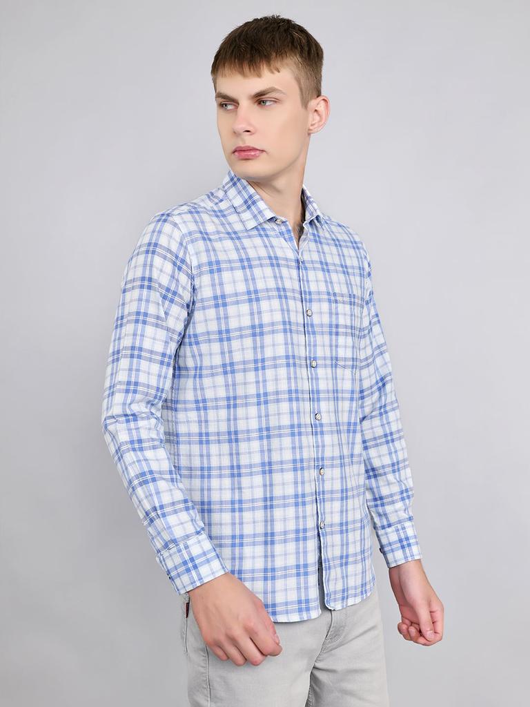 Monte Carlo Men Regular Fit Sky Shirt