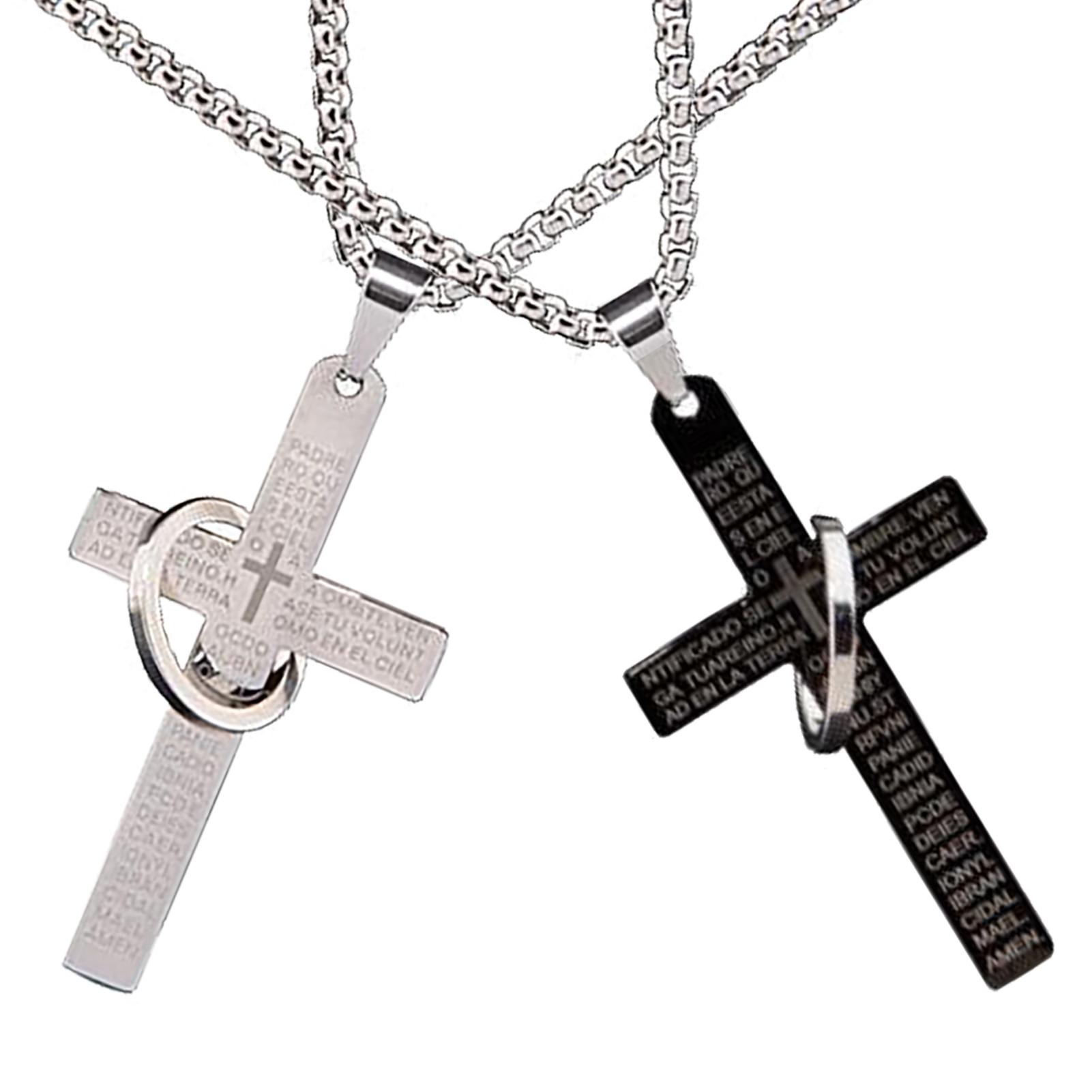 

2 шт. Ожерелье с крестом для мужчин из нержавеющей стали, простое, элегантное, стильное ожерелье для свиданий, вечеринок