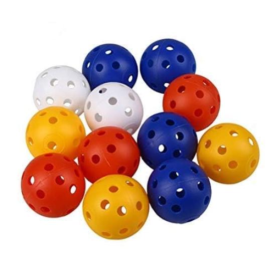 

Forgetek Golf Practice Lightweight Hollow Plastic Balls with Perfect for Indoor and Outdoor Practice Balls, 50-Piece Set, Holes, (4 Colors)