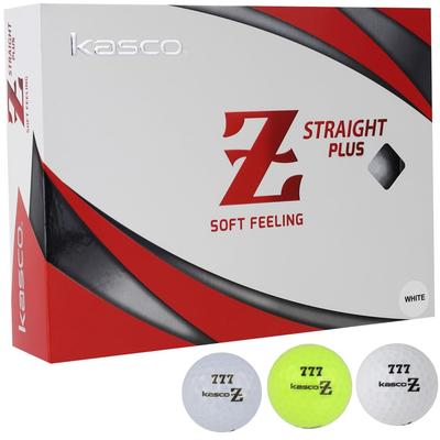 KASCO PLUS STRAIGHT LINE Pearlyellow Golf Balls with Target Line 1 Dozen 12 Pieces KASCO PLUS STRAIGHT LINE Pearlyellow Z-STRAIGHT Z-STRAIGHT
