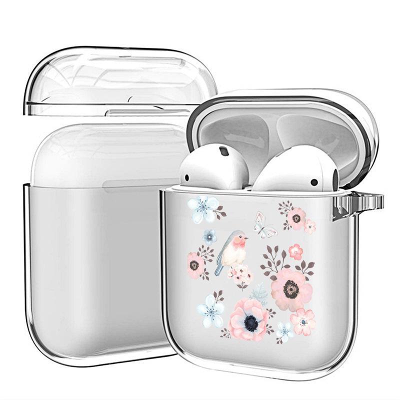 "Chrysanthemum Design Shockproof Transparent TPU Soft Case for Apple AirPods 4"