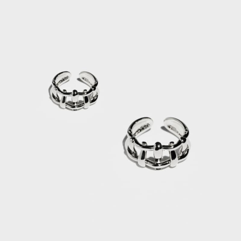 BONAFIDE JEWELRY Multi Hash Tag Pinky Open Ring (Silver)
