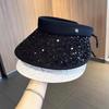 Summer Empty Top Cap Shiny Visor Cap Fashion Sequin Sun Hat  Beach