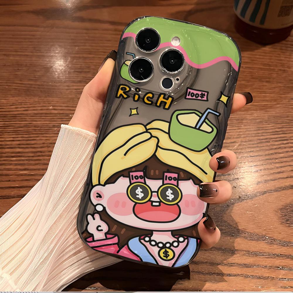 Fun Rich Rich Woman iPhone16 Mobile Phone Case 15 Girls Anti-drop Soft Case Apple 17pm Fun Cute 13