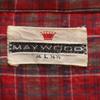 MAYWOOD 60s Vintage Check Pattern Long Sleeve Button Down Shirt L Red Men's Used