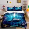 "Underwater Submarine Decor Set" Soft Skin-Friendly Bedding Set Includes 1 Duvet Cover And 2 Pillowcase, Gift