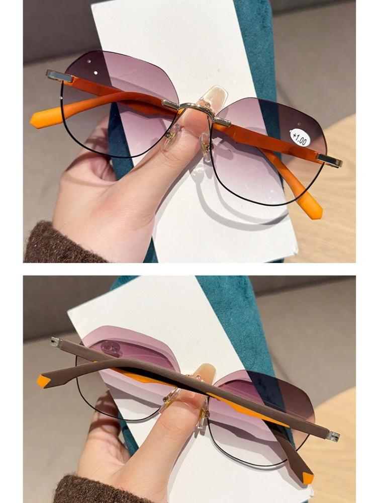 

Men S And Women S Fashionable New Blue Light Blocking Reading Glasses Retro Color-Blocked Round Frame Trendy Reading Glasses +1.0