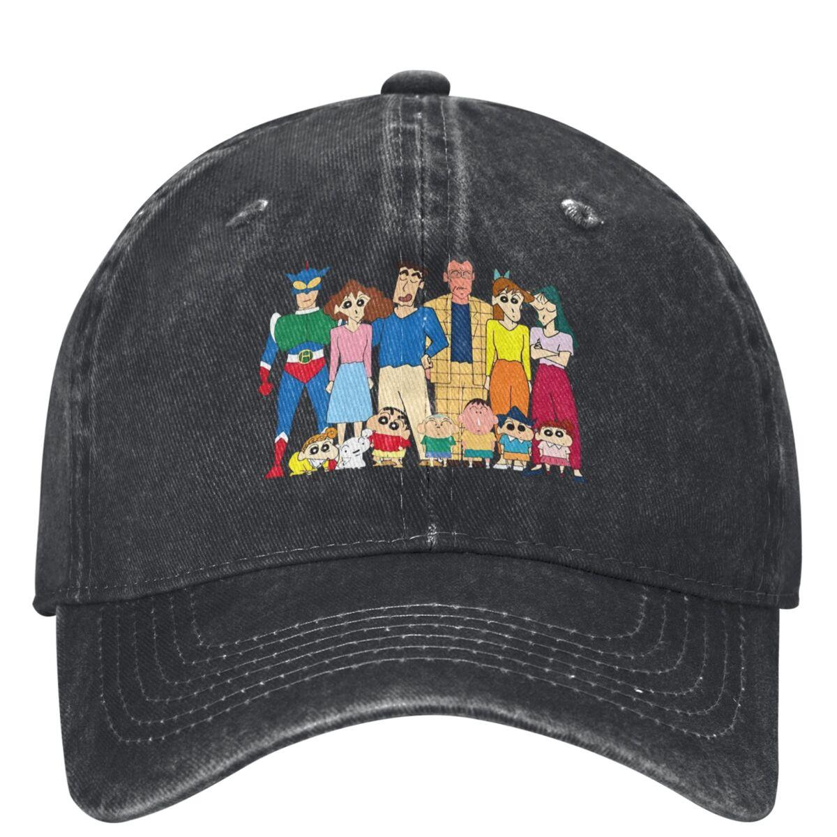 Crayon Shin Nohara Shinnosuke Cartoon Baseball Cap Couple Women Streetwear Sun Protection Baseball Caps One Size