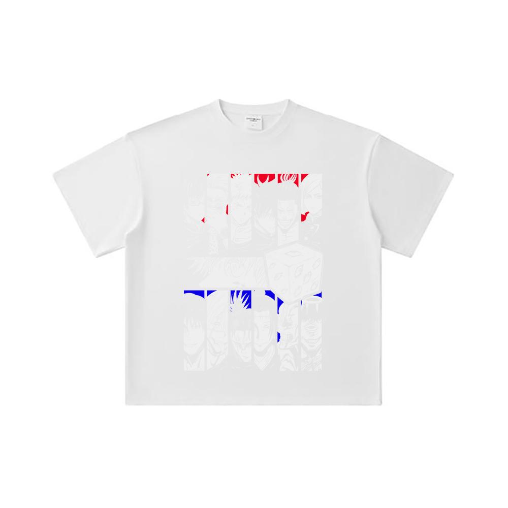 260 GSM Double Yarn 32 Count 100% Cotton Jujutsu Kaisen V39 Print Unisex Heavy Cotton T Shirt