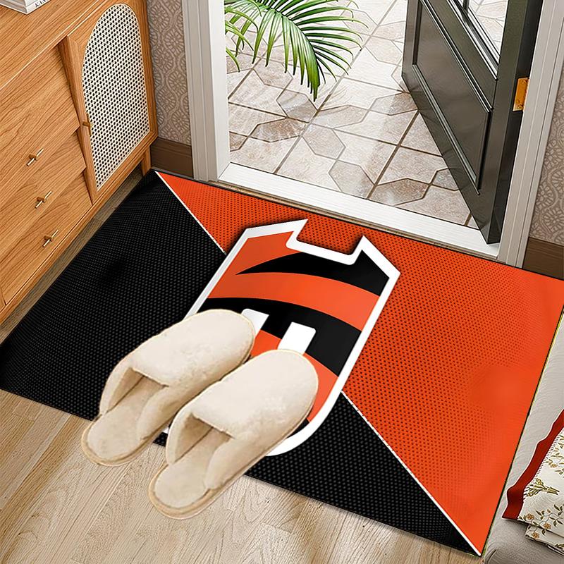 Bengals Team Logo Artwork Rug Office Carpet Non-Slip Mat, Chair Rug Floor Covering for Gaming, Bedroom, Living Room , Home Decor Christmas Gift
