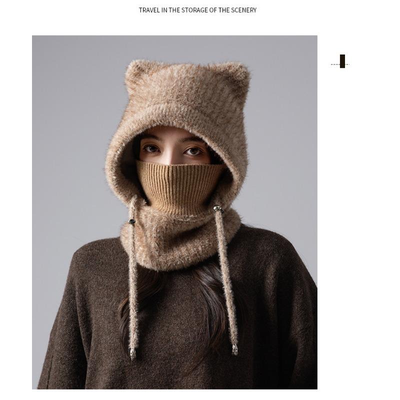 Korean Cute Ear Design Winter Warm Neck Scarf For Women