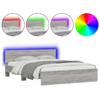 VidaXL Bed Frames with Headboard and LED, Double Bed with Slatted Base, Adult Bed, Bedroom Furniture, Modern, 3207600