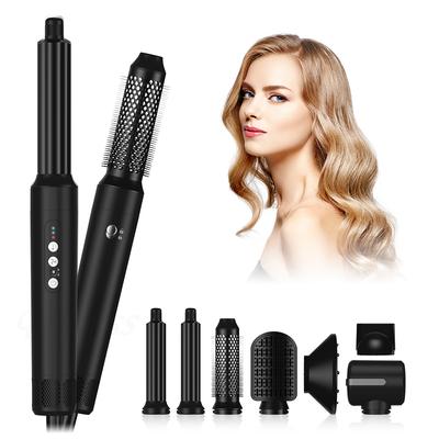 All In One Hair Dryer Brush with 7 Styling Attachments Straightening Curling Volumizing & Fast Drying Salon Ionic Hair Care Set