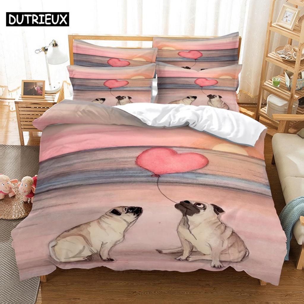 Precioso Juego de Cama para Perro Juego de Funda Nórdica Ropa de Cama 3D Impresión Digital Ropa de Cama Tamaño Queen Diseño de Moda
