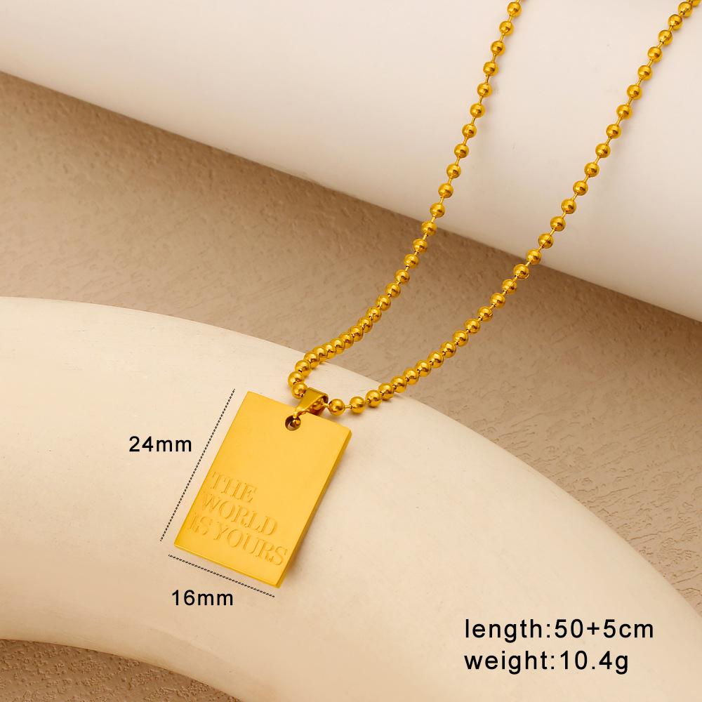 18K Gold Plated Stainless Steel English Letter Pendant Necklace