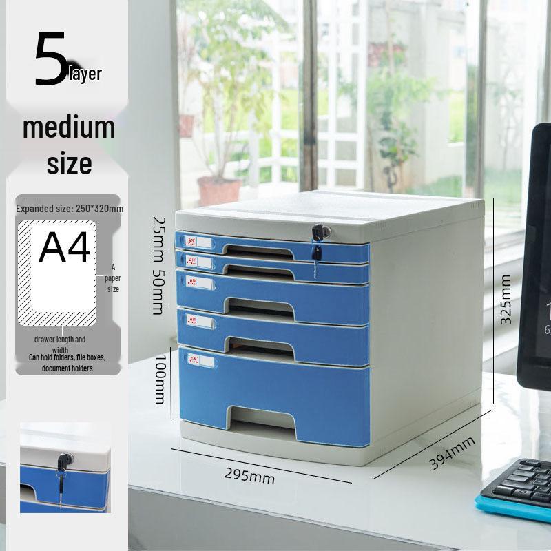 Abschließbarer mehrschichtiger A4-Desktop-Aktenschrank und Aufbewahrungsbox