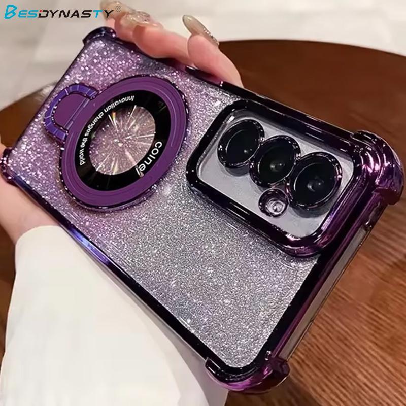 Glitter Shockproof Phone Case For Samsung A17 A07 A16 A06 A36 A56 A15 A25 A35 A55 A34 A54 Magnetic Bracket Holder Bumper Cover
