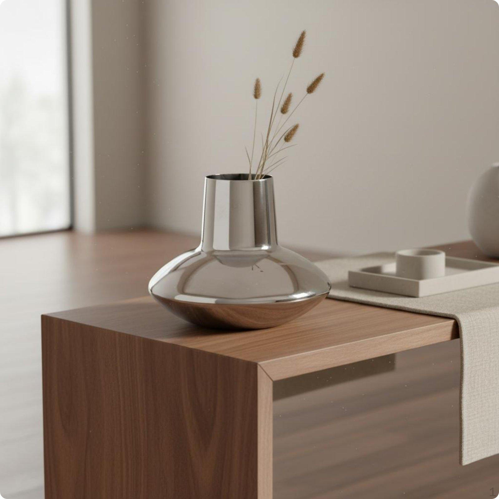 Stainless Steel Vase Minimalist Flower Decorative Home Decor
