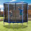 Outdoor Elastic Trampoline, Elastic Mat for Adults for Garden with Safety Net and Padded Edge, Garden and Home Games, Ø244x240cm, Blue and Black