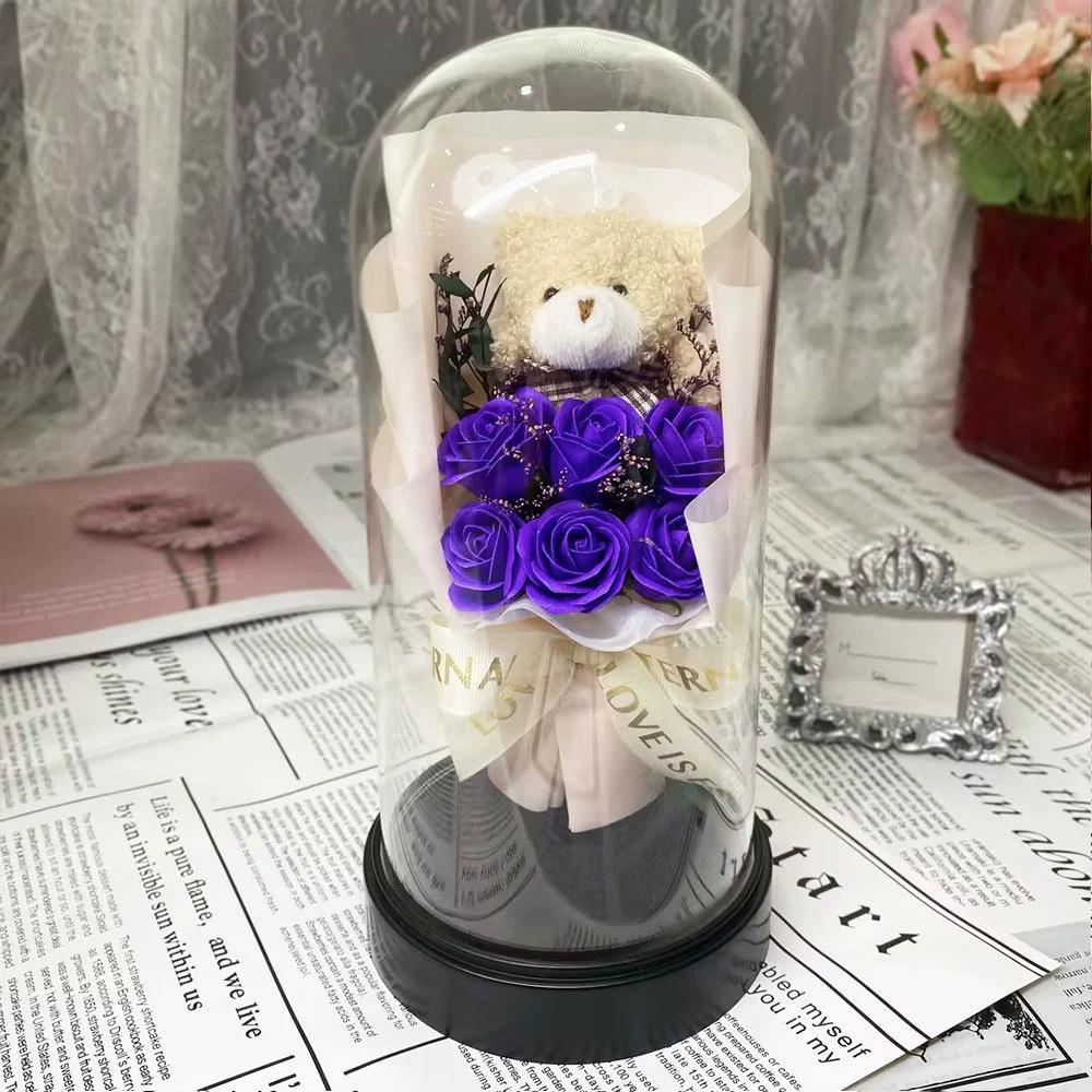 Rose Cover Rose Forever Bouquet Gift Box Luminous Soap Bouquet Teachers' Day Valentine's Day Ornament Gift
