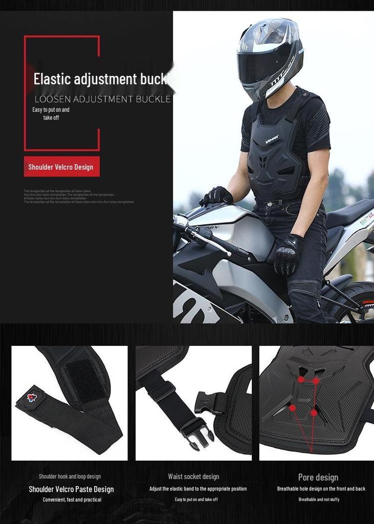 Summer Off-Road Motorcycle Anti-Fall Armor Suit Chest Protector & Protective Gear with Hemp Rope Pattern.