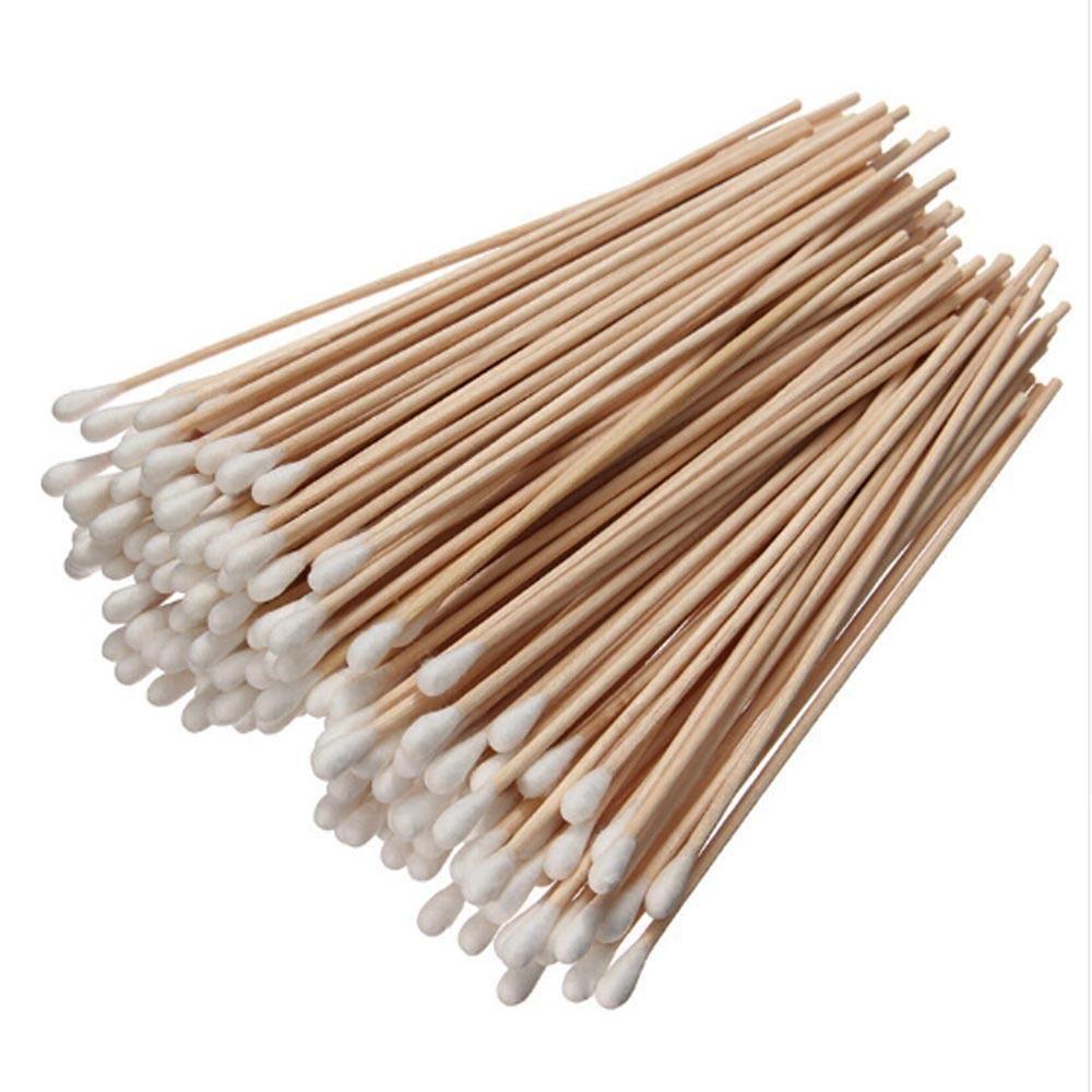 

100Pcs Long Sturdy Cotton Swabs Medical Swabs Applicator Swab Wood Handle белый