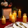 New 3 PCS/Set LED Flickering Flameless Pillar Amber Candles Battery Operated Acrylic  Candle  Wedding Halloween Christmas
