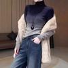 Gradient Cropped Semi-High Neck Slim Fit Thermal Top - 2026 Autumn/Winter Korean Style Women's Clothing