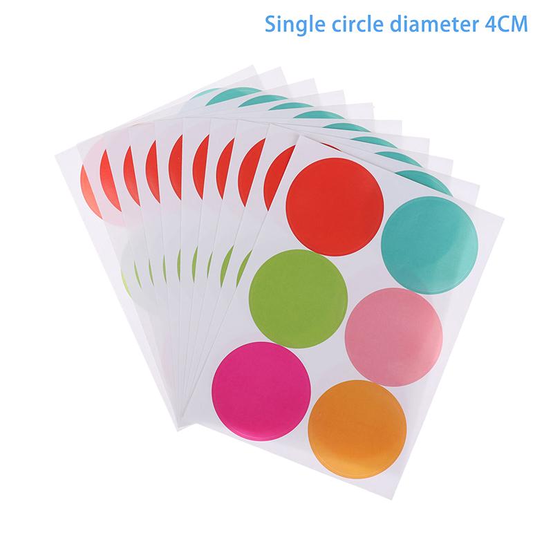 10 Sheets Polka Circle Office Classroom Party Decoration Toys Diary Decoration Marking Sticker 6-45Mm Colored Dot Stickers